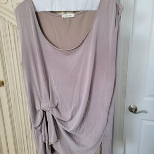 Mod Ref Mauve-Taupe Sleeveless Knot-Front Tank